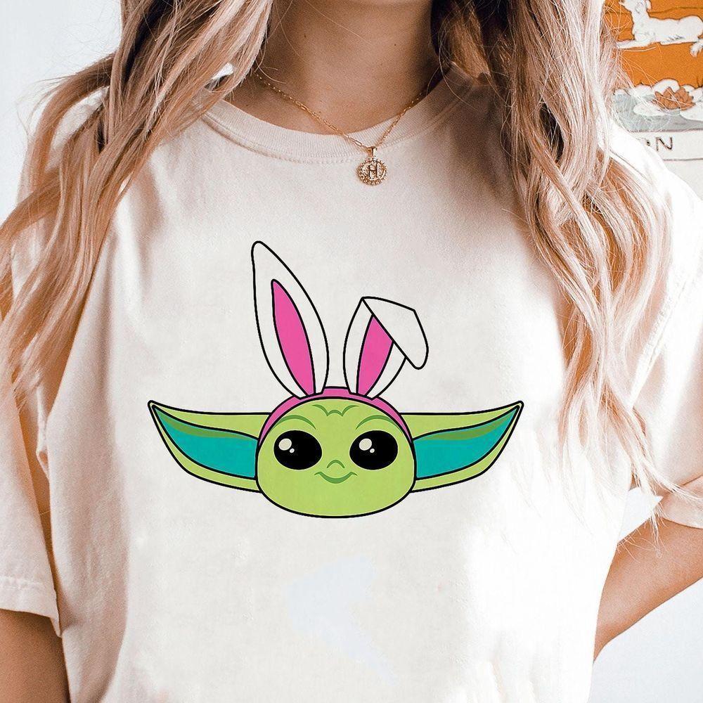 The Mandalorian Grogu Spring Easter Bunny Ears Vuitino Shirt